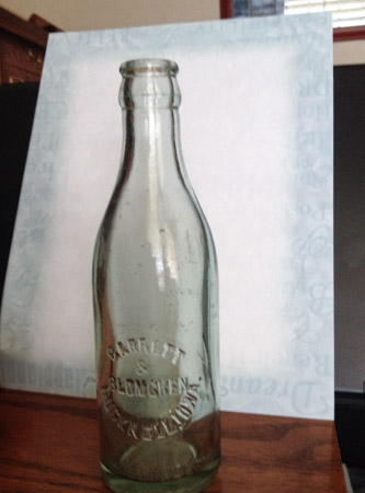 Soda Pop Bottle Photo from the Garrett and Blomgren Bottling Works that was located in Bucknell, IA.